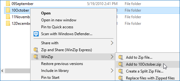 Creating A Zip Folder Windows Vista