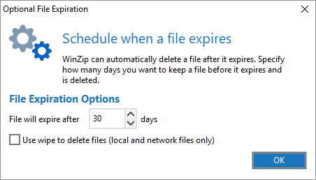 how to change the expiration date on winzip download