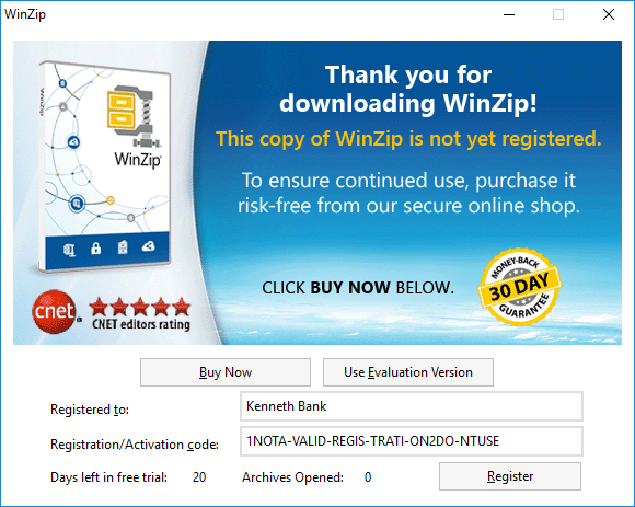 Winzip64 activation code free download