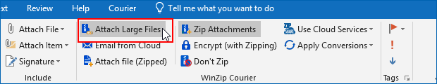 Click Attach Large File