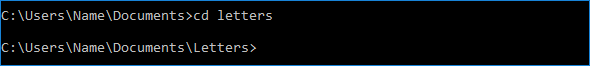 Changing to the Letters directory