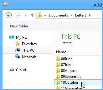 Choose the folder you want to zip