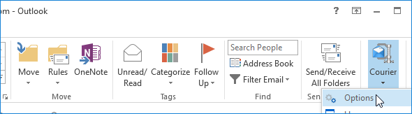 Click Courier and click Options