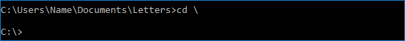 Move directly to the root of the drive