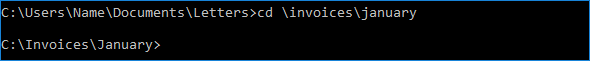Move directly to C:\Invoices\January