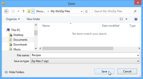 Pick a folder and type a name