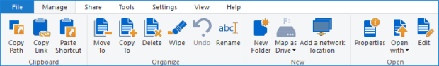 The Manage tab