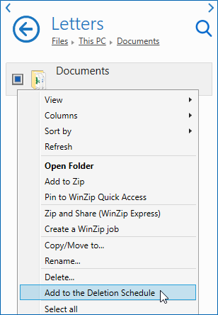 Right click one file or folder in the Files pane