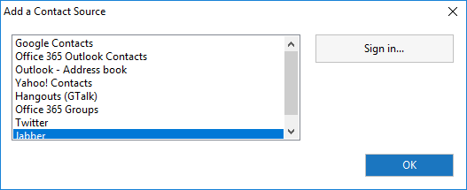Add a Contact Source window