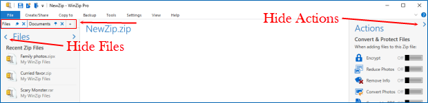 Default view - empty Zip file