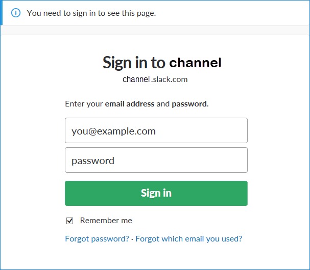 Type email and password