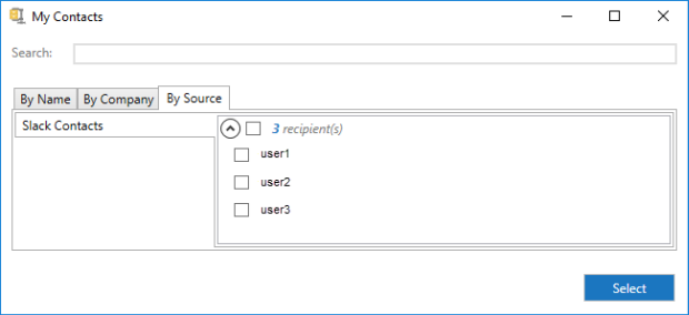 Click Slack Contacts and click Add