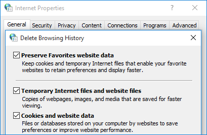 Deleting Temporary Internet Files