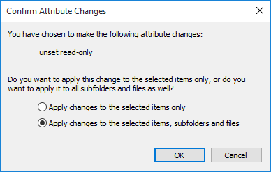 Clear the Read Only box