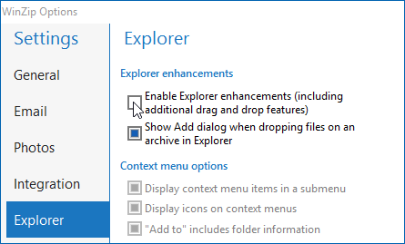 Click box to enable the shell extension