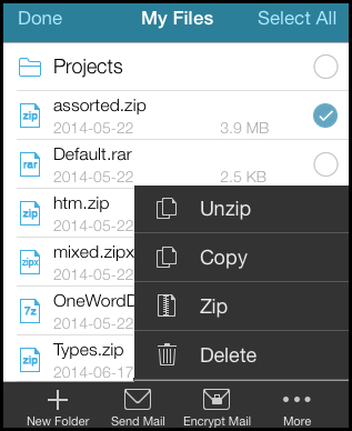 Feature options after tapping the edit button