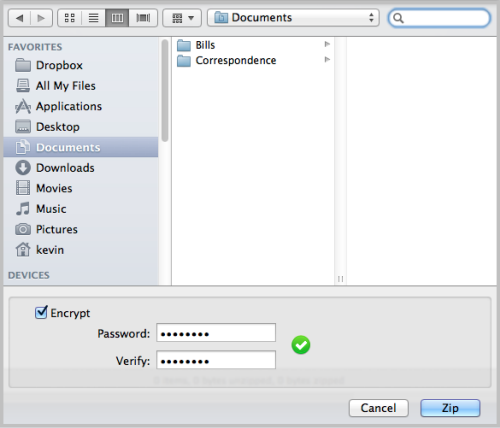 Choose data to add and optionally encrypt