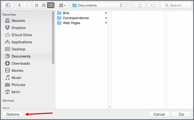 Choose data to add and optionally encrypt