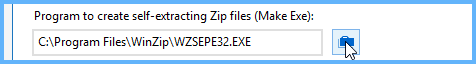 Edit field to select the program for making self-extractors