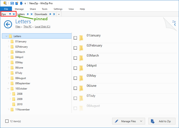 Files pane tabs and a Folder Tree view