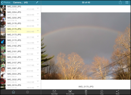 Browse thumbnails of your photos