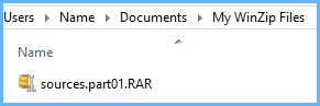 Archive file showing the .rar extension